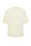 Ecru Oversized Crew Neck Short Sleeve Textured Ottoman T-Shirt Tmnss23Ts00081 - 8