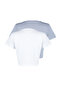 Beyaz-Gri 2'li Paket %100 Pamuk Crop Bisiklet Yaka Örme T-Shirt TWOSS20TS1480 - 7