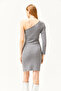 Women's Smoked Single Shoulder Ribbed Mini Dress ELB-19002051 - 4