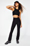 Black Brushed Soft Fabric Spanish Leg Yoga Knitted Sports Leggings THMSS24TY00019 - 4