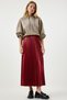 Women's Red Shiny Surface Pleated Knitted Skirt LJ00002