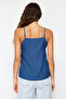 Navy Blue Basic Strappy Woven Blouse TWOSS19BB0224 - 6