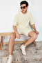 Ecru Oversized Crew Neck Short Sleeve Textured Ottoman T-Shirt Tmnss23Ts00081 - 3
