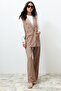 Mink Striped Fabric Vest Trousers Woven Bottom Top Suit TCTSS24US00031