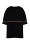 Büyük Beden Siyah Oversize/Geniş Kesim %100 Pamuklu Etnik Nakışlı Rahat T-Shirt TMNSS24BF00008 - 8