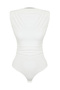Bridal Beyaz Vücuda Oturan Çıtçıtlı Örme Body TPRSS24BD00012 - 7