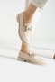 Beige Soft Women's Casual Daily Bone Buckle Masculine Shoes - 2