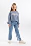 Girl's Wide Leg Wide Leg Jeans Pants A9605A823Wn - 3