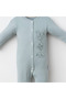 Baby 100% Cotton Long Sleeve Jumpsuit with Snap Hat - 2