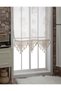Buldan Tulle Curtain Handcrafted Lacy Natural Rose Flower Pattern (150X250)