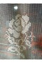 Buldan Tulle Curtain Handcrafted Lacy Natural Rose Flower Pattern (150X250) - 4
