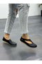 Diva Black Leather Elastic Women's Casual Shoes - 5