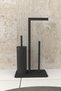 Toilet Paper Holder with Refill Toilet Brush Stand Metal Heavy Non-Tipping Modern WC Paper Holder - 5