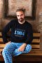 Men's Crew Neck Fleece Pajamas Tracksuit Set