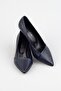 Women's Navy Blue Classic Heeled Shoes - 4