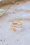 Gold Marquise Stone Loop Ring - 4