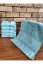 30x50cm SARRA 6-Piece Fringed ETAMIN TOWEL - PETROL BLUE - 3
