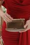 Women's Gold Color Triangle Stone Evening Dress Clutch Portfolio Bag - 6