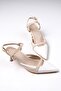 Patsy White And Beige Color Open Back Women's Heeled Shoes - 8