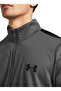 Gray men's zip collar slim fit tracksuit set 1357139-025 ua knit track suit - 2