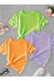 Children's Solid Color Set of 3 Cotton Oversize T-shirt - 2