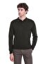 Khaki Regular Fit Plain Polo Collar Knitwear Sweater - 4