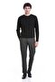 Black Regular Fit Jacquard Crew Neck Wool Knitwear Sweater - 2