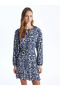Lcw Vision Tied Collar Patterned Long Sleeve Women's Dress - 3