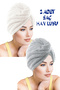 2 Pieces Thick Microfiber 2 Button Hair Towel Hair Cap Bath Sea And Pool After Beach