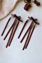 Women's 2-Piece Brown Collet Buckle Double Bow