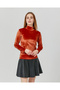 Supply Half Turtleneck Women's Velvet Blouse - 2