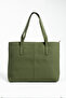 Women's Lacoste Leather 2-Handle Zippered Large Size School Bag, Shoulder Bag, Handbag, Laptop Bag - 2