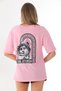 Oversize Crew Neck Printed Women's T-Shirt - 7