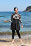 Pleat Detailed Half Zipper Hijab Swimsuit338512