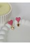 PINK HEART & ANGEL DETAIL POLYMER CLAY EARRINGS - 3