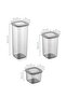 Square Food Storage Container with Label Set of 6 2x (0.55 Liters, 1.2 Liters, 1.75 Liters) Anthracite - 5