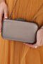 Platinum Color Fabric Evening Dress Portfolio Clutch Women Bag Handheld And Long Strap Use - 2