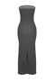 Anthracite Strapless Gathered Fitted Midi Flexible Knitted Pencil Dress TWOSS24EL00287 - 8