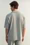 Premium Large Size Stone Oversize Textured Ottoman Polo Neck T-Shirt Tmnss24Bf00047 - 13