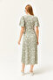 Women's Daisy Green V-Neck Belted Buttoned Knitted Dress ELB-19002048 - 6