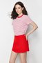 Red Slit Denim Short Skirt Twoss23Sr00091 - 9