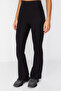 Black Brushed Soft Fabric Spanish Leg Yoga Knitted Sports Leggings THMSS24TY00019