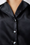 Women's Black Stylish Buttoned Satin Surface Crop Shirt SF00017 - 4