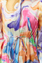 Multicolor Mandarin Collar String-Ruched Detail Abstract Woven Dress TCTSS24EB00103 - 5
