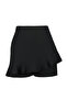 Siyah Yüksek Bel Wide Leg Şort-Etek  TBBSS24AP00018 - 7