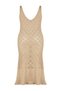 Mink Color Hair Knit Detailed V-Neck Knitwear Beach Dress - TBBSS24AH00097 - 9