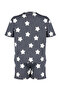 Anthracite Star-Patterned Knit Pajama Set with Shorts TBBSS24AI00027 - 8
