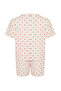 Açık Pembe Kalp Desenli Örme Pijama Takımı TBBSS24AI00025 - 8