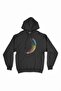 Colorful Feather Black Hooded Sweatshirt Hoodie