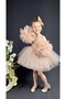 Chiffon Robe Pompom Sleeve Sequined Girl's Fluffy Skirt Tutu Evening Dress - 3